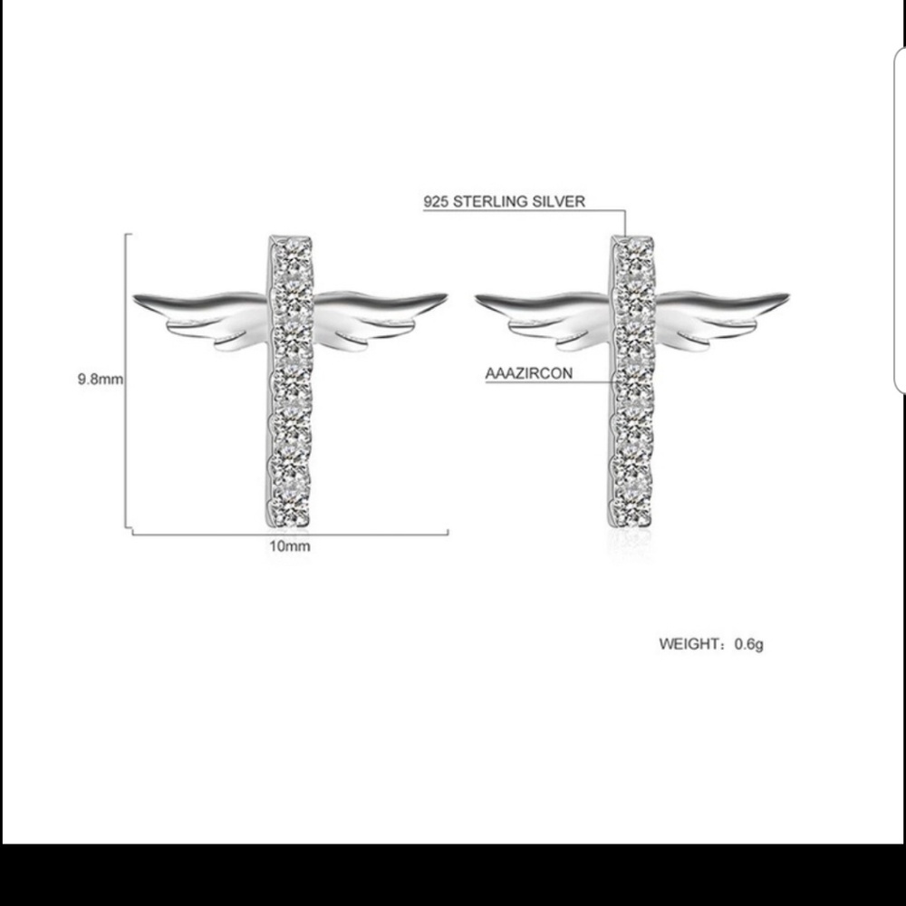 Girls cross earrings